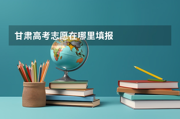 甘肃高考志愿在哪里填报