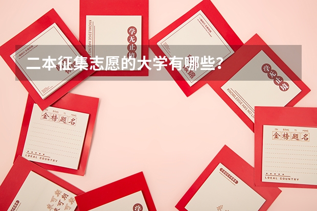 二本征集志愿的大学有哪些？