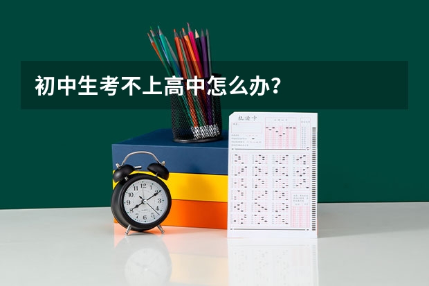 初中生考不上高中怎么办？