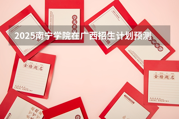 2025南宁学院在广西招生计划预测