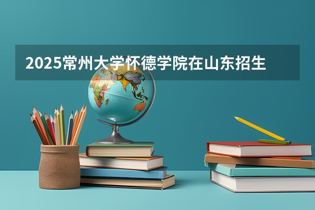 2025常州大学怀德学院在山东招生计划人数